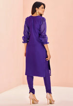 Load image into Gallery viewer, Violet Organza Kurta Set With Pent
