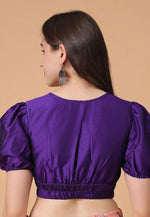 Load image into Gallery viewer, Violet Satin Silk Readymade Blouse
