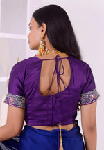 Load image into Gallery viewer, Violet Satin Silk Readymade Blouse
