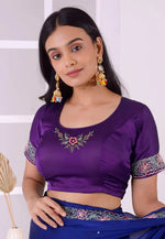 Load image into Gallery viewer, Violet Satin Silk Readymade Blouse
