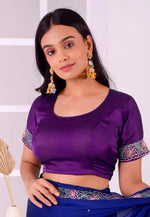 Load image into Gallery viewer, Violet Satin Silk Readymade Blouse
