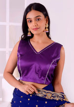 Load image into Gallery viewer, Violet Satin Silk Readymade Blouse
