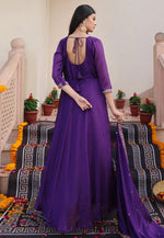Load image into Gallery viewer, Violet Silk Anarkali Suit
