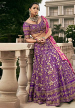 Load image into Gallery viewer, Violet Silk Lehenga Choli For Wedding
