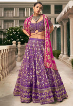 Load image into Gallery viewer, Violet Silk Lehenga Choli For Wedding
