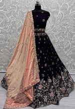 Load image into Gallery viewer, Violet Silk Wedding Lehenga Choli
