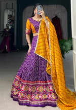 Load image into Gallery viewer, Violet Tussar Silk Readymade Lehenga Choli
