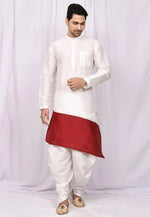 Load image into Gallery viewer, White Art Silk Dhoti Kurta
