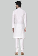 Load image into Gallery viewer, White Art Silk Indo Western Suit
