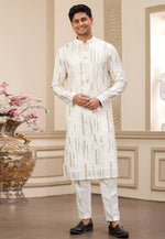Load image into Gallery viewer, White Art Silk Kurta Pajama
