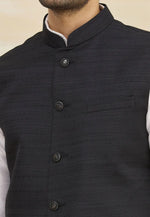 Load image into Gallery viewer, White Art Silk Kurta Pajama With Jacket
