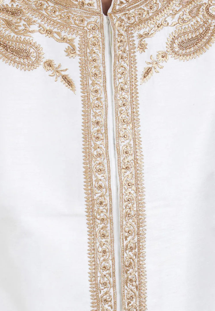 White Art Silk Sherwani