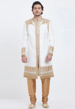 Load image into Gallery viewer, White Art Silk Sherwani
