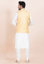 Load image into Gallery viewer, White Banarasi Silk Kurta Pajama With Jacket
