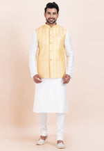 Load image into Gallery viewer, White Banarasi Silk Kurta Pajama With Jacket
