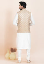 Load image into Gallery viewer, White Banarasi Silk Kurta Pajama With Jacket
