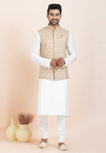 Load image into Gallery viewer, White Banarasi Silk Kurta Pajama With Jacket
