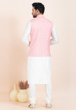 Load image into Gallery viewer, White Banarasi Silk Kurta Pajama With Jacket
