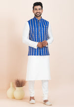 Load image into Gallery viewer, White Banarasi Silk Kurta Pajama With Jacket
