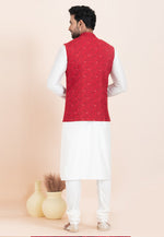 Load image into Gallery viewer, White Banarasi Silk Kurta Pajama With Jacket
