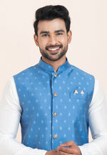 Load image into Gallery viewer, White Banarasi Silk Kurta Pajama With Jacket
