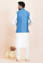 Load image into Gallery viewer, White Banarasi Silk Kurta Pajama With Jacket
