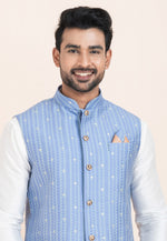 Load image into Gallery viewer, White Banarasi Silk Kurta Pajama With Jacket
