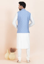 Load image into Gallery viewer, White Banarasi Silk Kurta Pajama With Jacket
