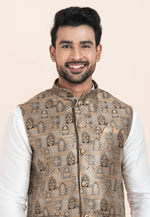 Load image into Gallery viewer, White Banarasi Silk Kurta Pajama With Jacket

