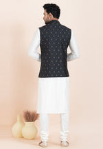 Load image into Gallery viewer, White Banarasi Silk Kurta Pajama With Jacket
