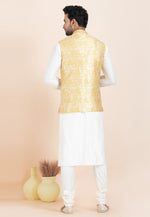 Load image into Gallery viewer, White Banarasi Silk Kurta Pajama With Jacket

