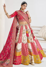 Load image into Gallery viewer, White Banarasi Silk Lehenga Choli For Wedding
