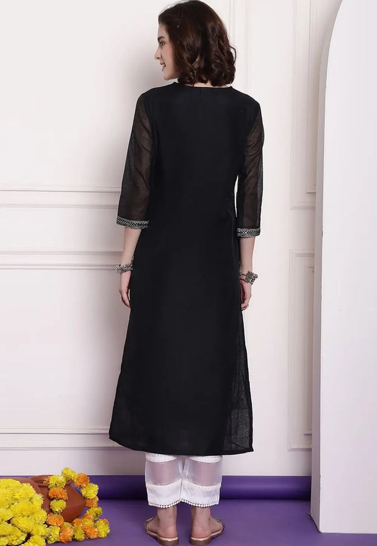 White Chanderi Long Tunic