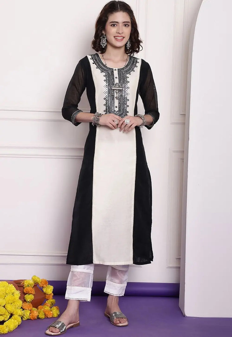 White Chanderi Long Tunic