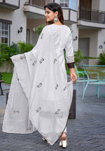 Load image into Gallery viewer, White Chanderi Readymade Pant Style Suit
