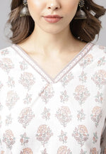 Load image into Gallery viewer, White Cotton Kurta Set With Palazzo
