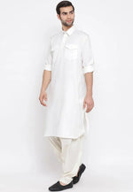 Load image into Gallery viewer, White Cotton Pathani Suit

