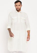 Load image into Gallery viewer, White Cotton Pathani Suit
