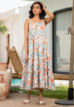 Load image into Gallery viewer, White Cotton Printed Gown
