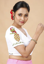 Load image into Gallery viewer, White Cotton Readymade Blouse
