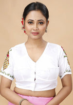 Load image into Gallery viewer, White Cotton Readymade Blouse
