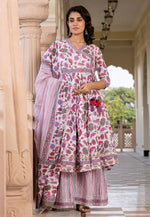 Load image into Gallery viewer, White Cotton Readymade Pakistani Suit
