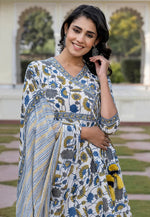 Load image into Gallery viewer, White Cotton Readymade Palazzo Suit
