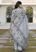 Load image into Gallery viewer, White Cotton Readymade Palazzo Suit

