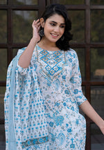 Load image into Gallery viewer, White Cotton Readymade Pant Style Suit
