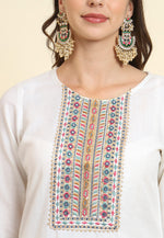 Load image into Gallery viewer, White Cotton Readymade Pant Style Suit
