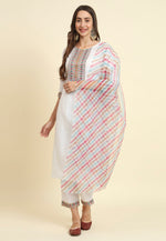 Load image into Gallery viewer, White Cotton Readymade Pant Style Suit
