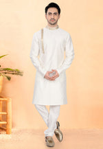Load image into Gallery viewer, White Cotton Silk Kurta Pajama
