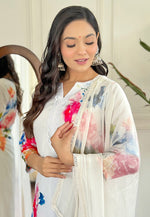 Load image into Gallery viewer, White Crepe Readymade Pant Style Suit
