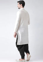 Load image into Gallery viewer, White Dupion Silk Dhoti Kurta
